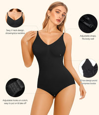Women Slimming Bodysuits Shapewear Tops Tummy Control Body Shaper Spaghetti Strap Camisole Leotards Bodycon Jumpsuit