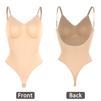 Womens Backless Bodysuits Seamless Shapewear Thong Butt Lifter Body Shaper Slimming Camisole Tops Tummy Control Corset