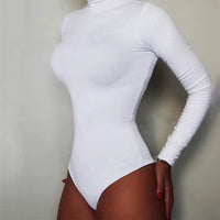 Long Sleeve Turtleneck Slim Bodysuits 2025 New Womens Base Bodysuits Solid Playsuits Female Clothing Sexy & Club Slim Jumstits