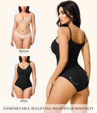 Women Slimming Bodysuits Shapewear Tops Tummy Control Body Shaper Spaghetti Strap Camisole Leotards Bodycon Jumpsuit